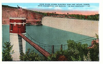 #ad Burgin KY Kentucky Dixie River Hydro Electric Dam Highbridge Vintage Postcard $8.99