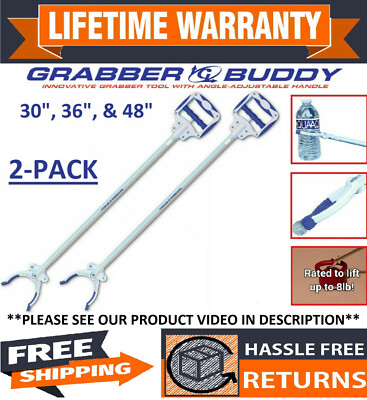 Grabber Buddy | 2-PACK |2 Magnets | 30'', 36'', 48, 60 Gripper | Reaching Extender