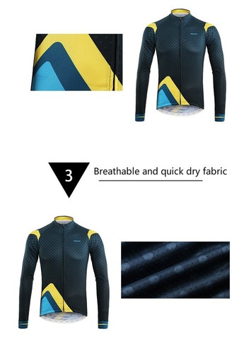 Men Full Zipper Breathable Spandex Long Sleeve Cycling Jersey Bicycle Clothing - Picture 10 of 11