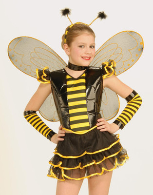QUEEN BEE INSECT w/ WINGS HALLOWEEN COSTUME GIRLS SIZE 4-6 SMALL 60796
