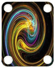 Neckplate to fit Electric Guitar Color Graphic P & J Bass Strat Tele Spiral 3