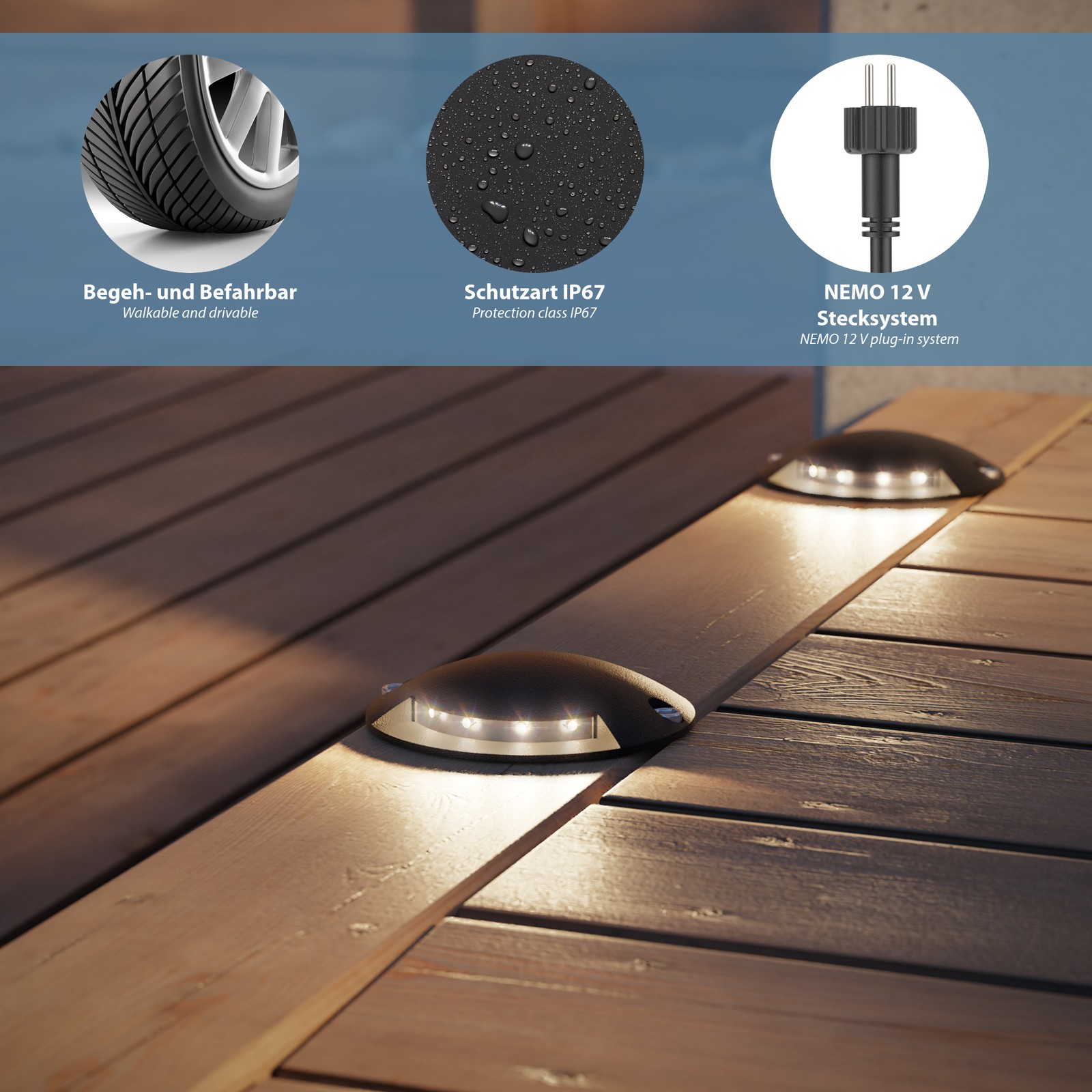 Lampada da terra a LED BUNDA a 1 luce con sensore crepuscolare per esterni foto 3