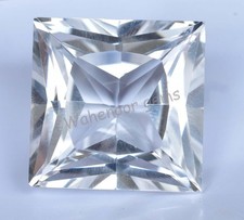 Natural White Sapphire 90.60 Ct BIG-SIZE Princess Cut CERTIFIED Gemstone
