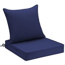 22"x22"x3" Outdoor Chair Cushions Set - Waterproof Patio 22 x 22 x 3 Inch Navy