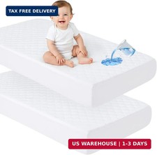 david's kids 2 Pack 52''x28'' Waterproof Crib Mattress Protector Pad Cover Stret