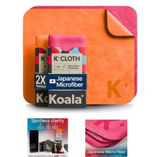 Koala Microfiber Cleaning Cloths - Stylish Pink Orange Pack for Eyeglasses
