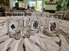 3 Poker Playing Cards Drinking Old fashion Glasses Ace King Queen Barware Bar — photo 3