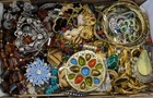 Vintage & Mod Some Signed Costume Jewelry Lot Small Priority Box FULL #138