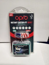 Opro Instant Custom Fit 10+ Adult Mouth Guard USA Pattern Brand New