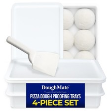 DoughMate Pizza Dough Proofing Box Tray Kit 2 Stackable Pizza Dough Tr