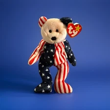 TY Beanie Baby-Spangle-Tag Errors-Gasport-Date Spelled out-1999-PE Pellets /Case