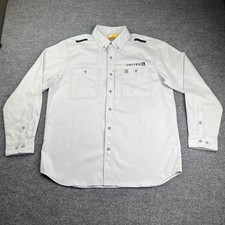 Carhartt Shirt Button Down Mens L Gray United Airlines Relaxed Fit
