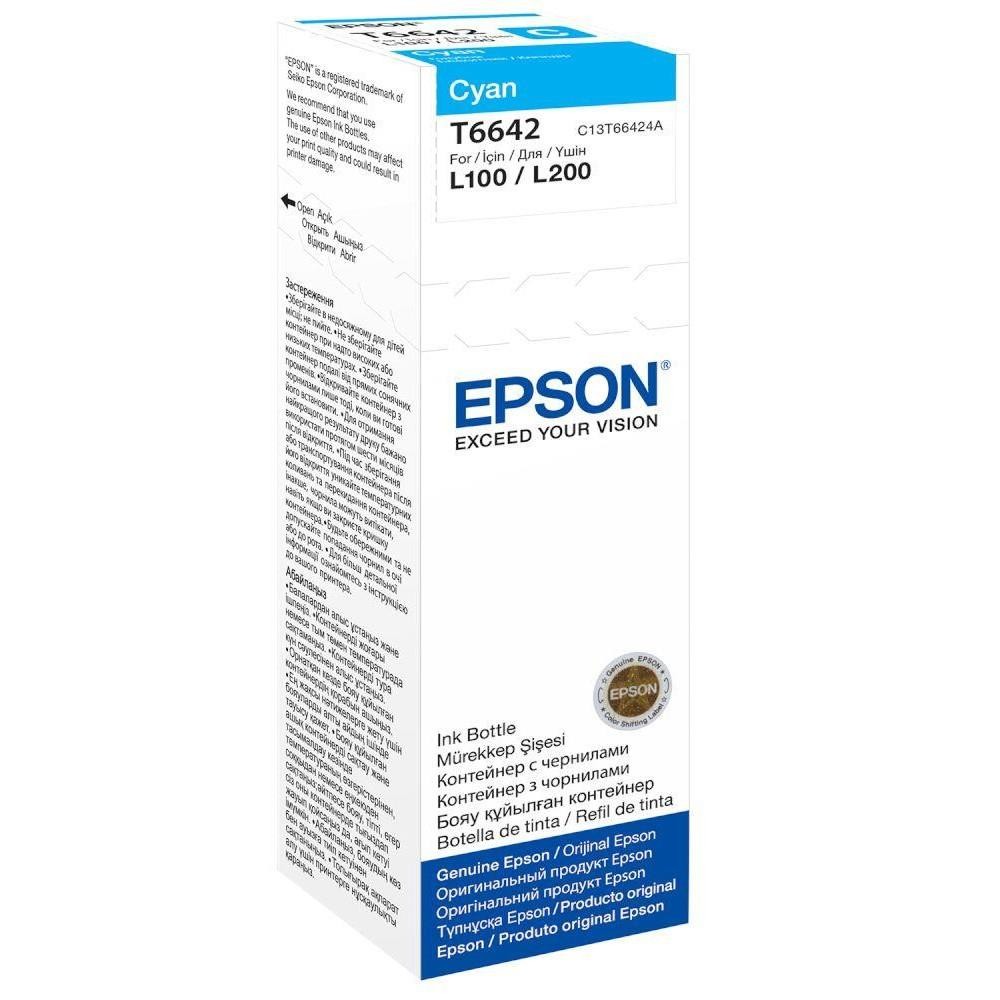 ФЛАКОН С ЧЕРНИЛАМИ Epson T6642 CYAN 70 мл C13T664240 3090₽