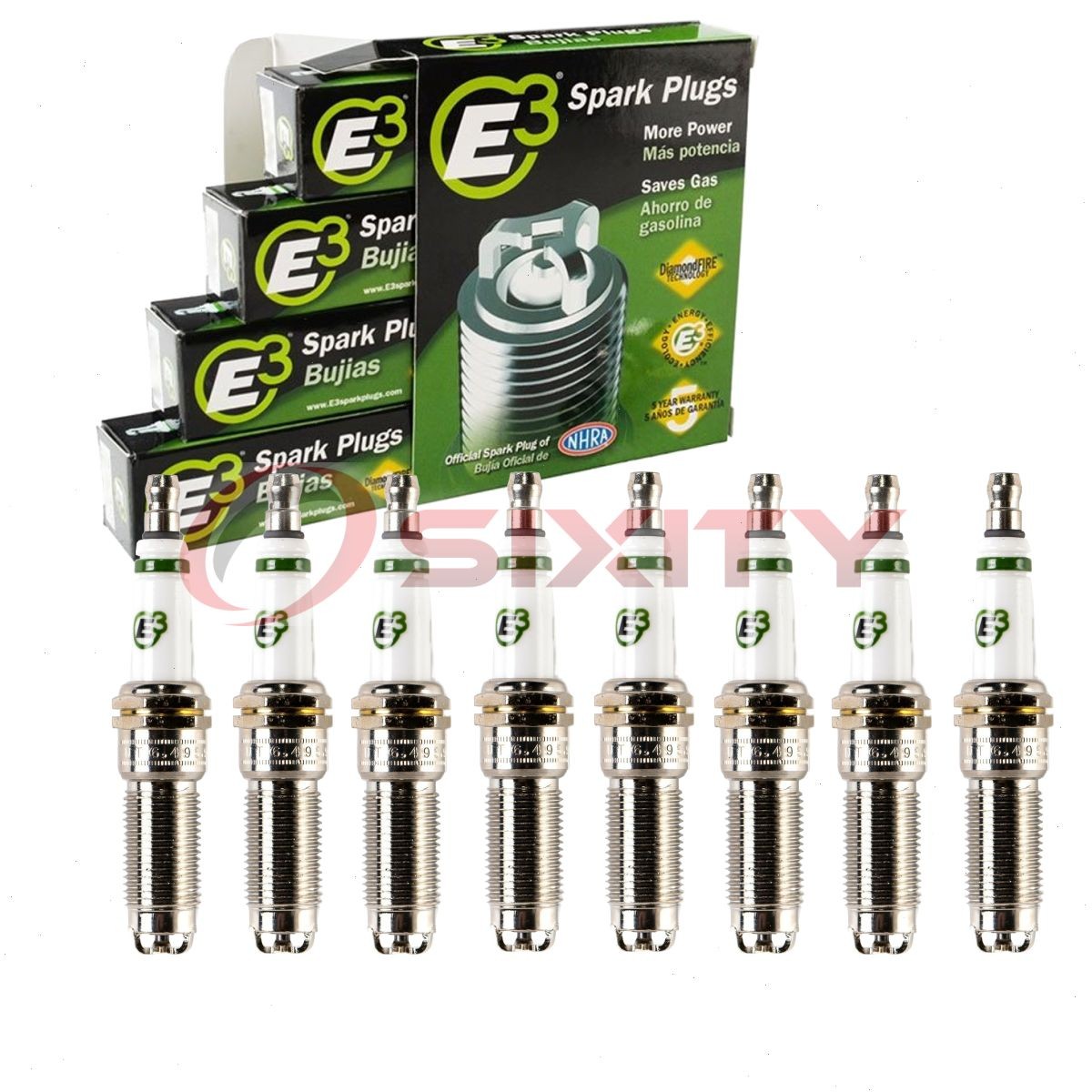 8 pc E3 Spark Plugs for 2020-2021 Chevrolet Silverado 2500 HD 6.6L V8 ho