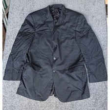 Jos A Bank Signature Collection Mens 42 RG Black 100 Wool 3 Button Blazer Suit