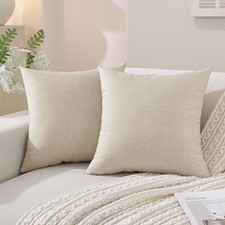 Decorative Throw Pillow Covers 18x18 Inch Set of 18" x 18" Pack of 2 Beige