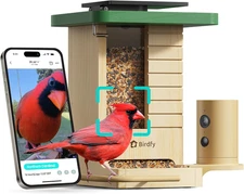 Smart Bird Feeder with Camera Solar Powered, Slow-Motion Video & Night Insight, 