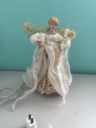 Vintage Trim A Home Kmart 10” Lighted Angel Christmas Tree Topper Works - Picture 8 of 13