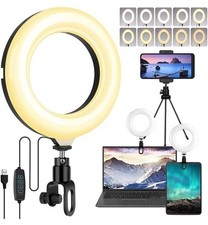 Selfie Ring Light 6.3" with Tripod Stand,Video Conference Lighting LED Mini Desk