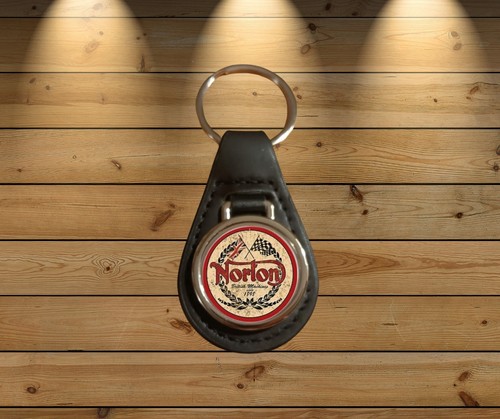 Norton Leather Key Fob.... Key Ring / Tag. Motorcycle.   - Bild 1 von 3