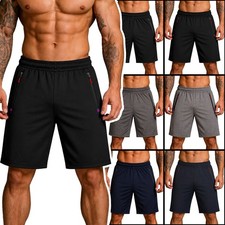Herren Shorts Kurze Jogginghose Sporthose Sweatshorts Rei&szlig;verschluss M-4XL