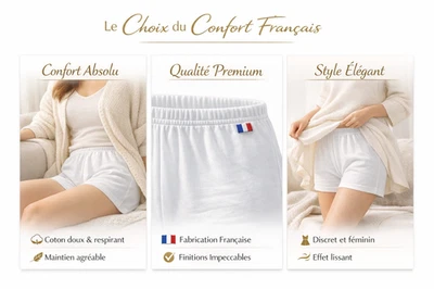 Panty blanc 100% coton – Fabrication française- Moulin neuf - Photo 1/4