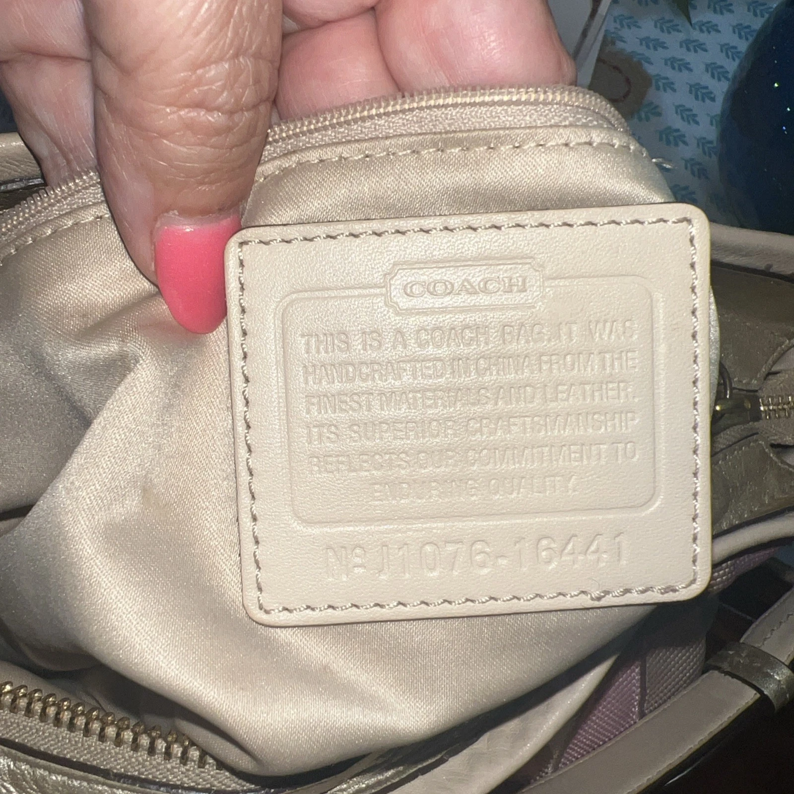 Coach Colette borsa hobo in pelle beige firmata rosa marrone chiaro #16441