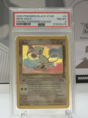 Mew PSA 8 New Cert Holo Swirl 9/53 Wotc Promo Pokemon TCG