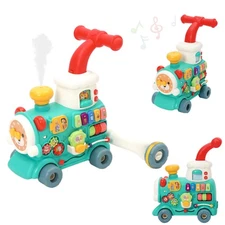 3 in 1 Baby Walker Activity Center Learning Fist-Step Push Toys, Sit-to-Stand...
