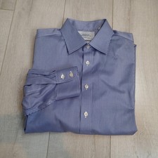 CHARLES TYRWHITT Mens 17/35 classic Fit Non Iron Blue White Dress Shirt