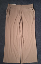 Members Mark Womens Travel Wide Leg Pant Taupe Stretch Side Pockets XL