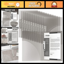 12 Pack Punchless Clamp Binder Folder 8.5x11" Ringless with Pocket, Flexible Cli