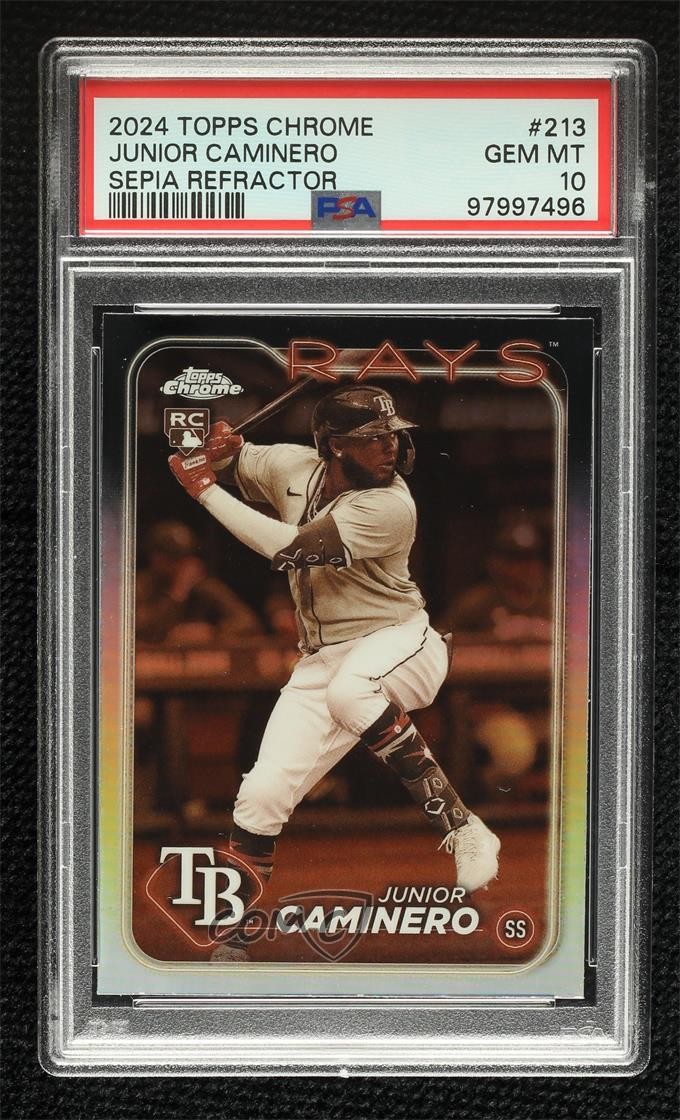 2024 Topps Chrome Sepia Refractor Junior Caminero #213 PSA 10 GEM MT 1mw4