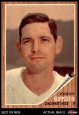 1962 Topps #151 Johnny Klippstein Green Tint Reds RARE VARIATION  7 - NM