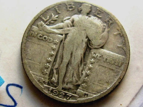 1927 S   STANDING LIBERTY QUARTER, NICE VG UNUSUAL MM