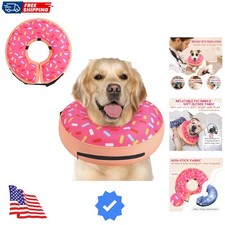 Inflatable Dog Cone Collar Alternative After Surgery, Doggie Neck Donut Colla...