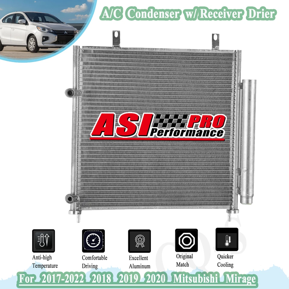 AC Condenser w/Receiver Drier Fit 17-24 21 Mitsubishi Mirage Mirage G4 7812A339/ - Изображение 2 из 4