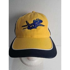 Dog Daze Black Label Yellow Blue Jet Aircraft Embroidered Baseball Cap Hat