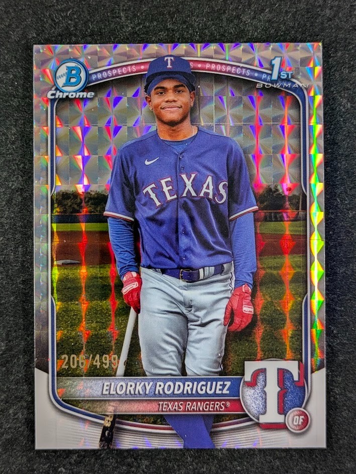 2025 Bowman Chrome ELORKY RODRIGUEZ 206/499 1st Geometric Ref. Prospects SP (B)
