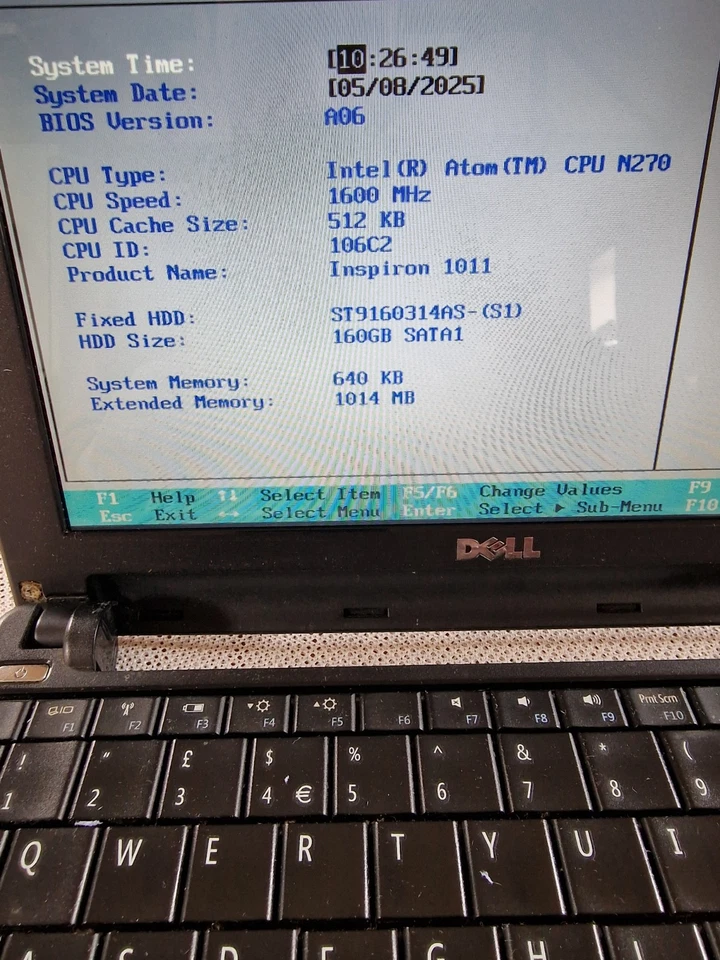 Dell Inspiron Mini 1011 Intel Atom N270 1.6GHz 160Gb HDD 1GB Ram No Battery - Image 4 of 4