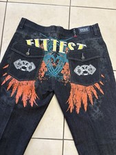 Raw Blue Premium Y2K Baggy Skater Jeans Fittest Knuckle Dusters