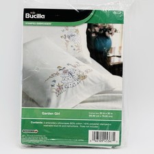2014 Plaid Bucilla GARDEN GIRL Stamped Embroidery Pillowcases Kit WM45367 New