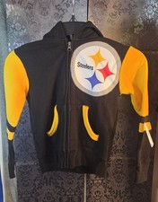 Team Apparel-boy's black Pittsburgh Steelers NFL full-zip jacket w hood size 5/6