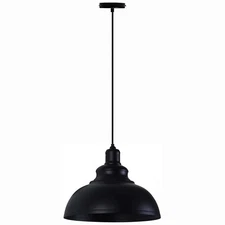 Black Pendant Light Dimmable, Industrial Hanging Lights Metal Barn Farmhouse ...