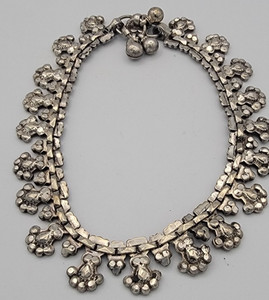 EUC Vintage Tribal Oxidized Silver Anklet Boho Chic Filigree 9" Belly Dancer