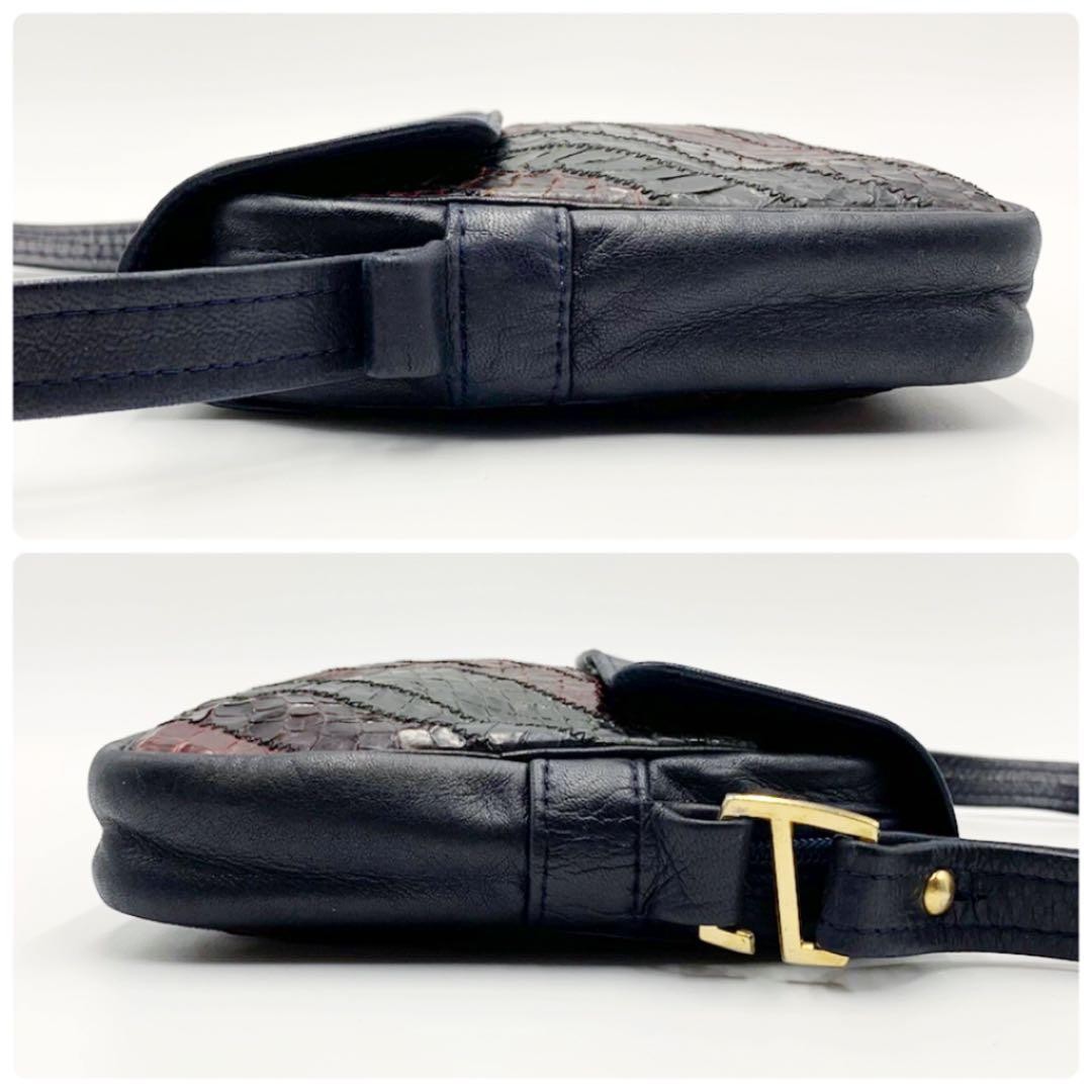 Longchamp Python Embossed Shoulder Bag Leather 01a - image 8