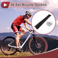 38 Set 14G Bicycle Spoke 203 mm 14G Bike Wheel Spoke Carbon Steel Black