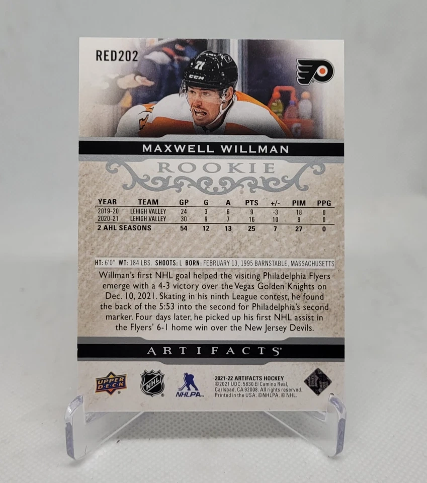 2021-22 Upper Deck Artifacts - Extended Rookies Maxwell Willman #RED202 /999... - Image 2 of 2