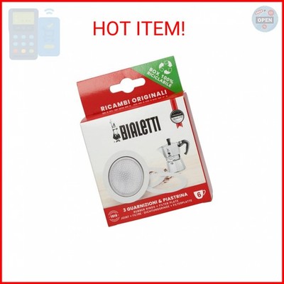 Bialetti Spare Parts, Includes 3 Gaskets and 1 Plate, Compatible with Moka Expre