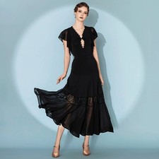 Latin Ballroom Dance Dress Modern Salsa Waltz Standard Long Dress C140 2 Colors